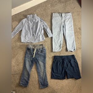 Lot of 2T/3T toddler boy’s basic lot jeans athletic shorts preppy pinstripe